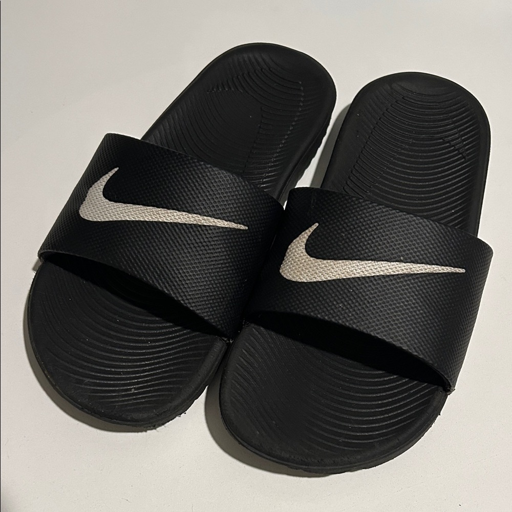 Nike Black and White Slide Sandals